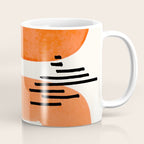 Mid Century Modern abstract Minimalist Fun Colorful Shapes Patterns Orange Watercolor Wiggle Stroke Coffee Mug Gallery Image 1
