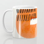 Mid Century Modern abstract Minimalist Fun Colorful Shapes Patterns Orange Watercolor Wiggle Stroke Coffee Mug Gallery Image 3