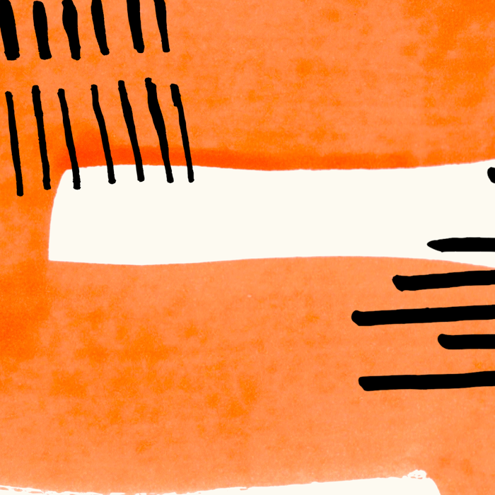 Mid Century Modern abstract Minimalist Fun Colorful Shapes Patterns Orange Watercolor Wiggle Stroke Coffee Mug Gallery Image 2