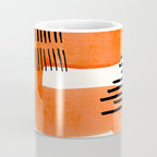 Mid Century Modern abstract Minimalist Fun Colorful Shapes Patterns Orange Watercolor Wiggle Stroke Coffee Mug Gallery Image 4