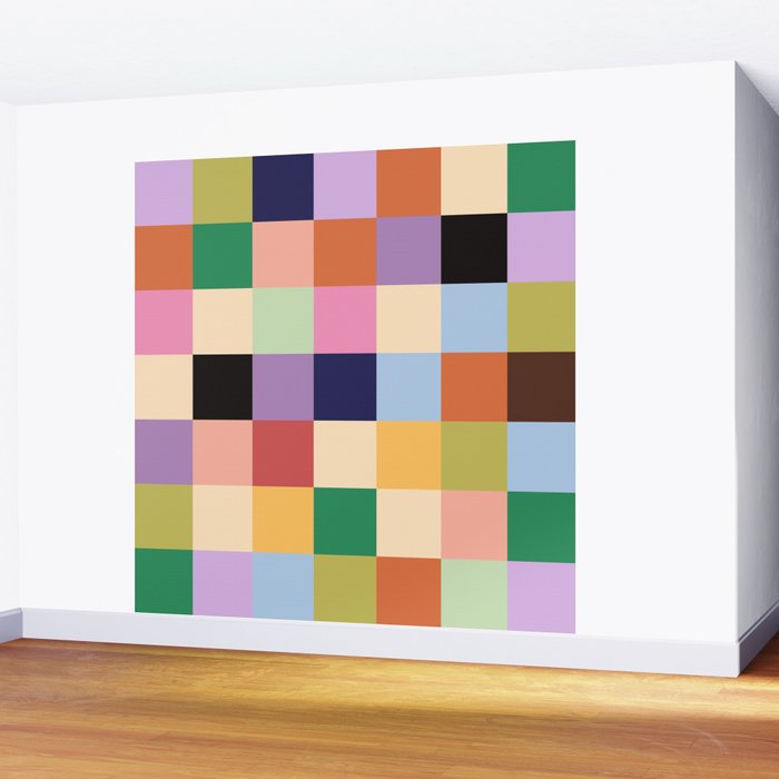 Retro Colorful Check Wall Mural Gallery Image 2