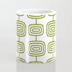 Mid Century Modern Atomic Rings Pattern Olive Green 3 Coffee Mug Gallery Image 4