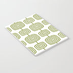 Mid Century Modern Atomic Rings Pattern Olive Green 3 Notebook Gallery Image 3