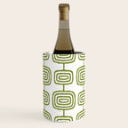 Mid Century Modern Atomic Rings Pattern Olive Green 3 Wine Chiller Gallery Image 1