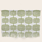 Mid Century Modern Atomic Rings Pattern Olive Green 3 Wall Hanging Gallery Image 1