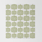 Mid Century Modern Atomic Rings Pattern Olive Green 3 Throw Blanket Gallery Image 2