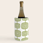 Mid Century Modern Atomic Rings Pattern Olive Green 3 Wine Chiller Gallery Image 2