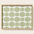 Mid Century Modern Atomic Rings Pattern Olive Green 3 Serving Tray Gallery Image 1
