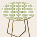 Mid Century Modern Atomic Rings Pattern Olive Green 3 Side Table Gallery Image 2