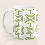 Mid Century Modern Atomic Rings Pattern Olive Green 3 Coffee Mug Gallery Image 3