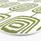Mid Century Modern Atomic Rings Pattern Olive Green 3 Bath Mat Gallery Image 3