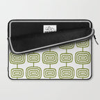 Mid Century Modern Atomic Rings Pattern Olive Green 3 Laptop Sleeve Gallery Image 2