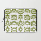 Mid Century Modern Atomic Rings Pattern Olive Green 3 Laptop Sleeve Gallery Image 1