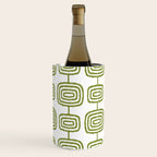 Mid Century Modern Atomic Rings Pattern Olive Green 3 Wine Chiller Gallery Image 3