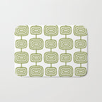 Mid Century Modern Atomic Rings Pattern Olive Green 3 Bath Mat Gallery Image 1