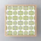Mid Century Modern Atomic Rings Pattern Olive Green 3 Mini Art Print Gallery Image 1