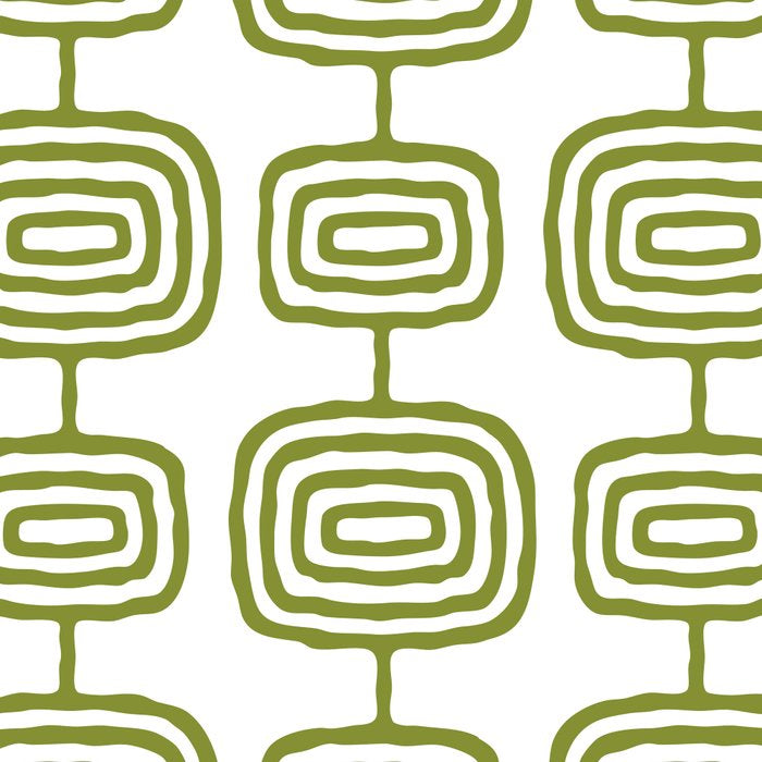 Mid Century Modern Atomic Rings Pattern Olive Green 3 Coffee Mug Gallery Image 2