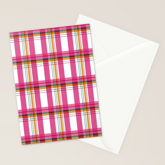 Cheerful Checkered Pattern Stationery Card Gallery Image 2