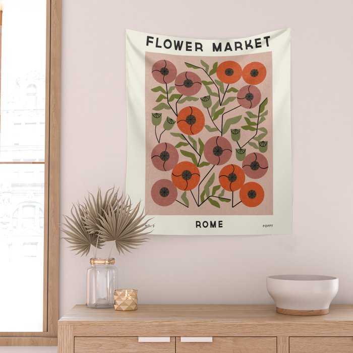 Flower Market No. 2 Wall Tapestry Gallery Image 2