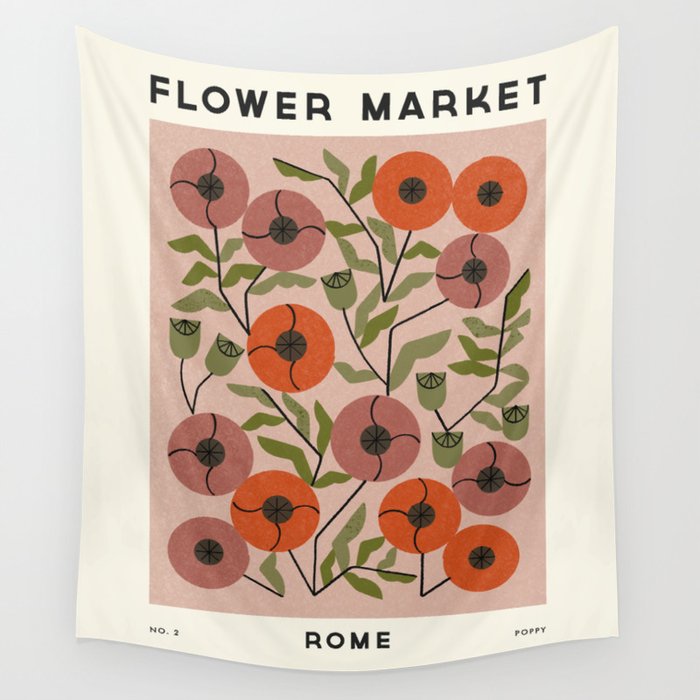Flower Market No. 2 Wall Tapestry Gallery Image 1
