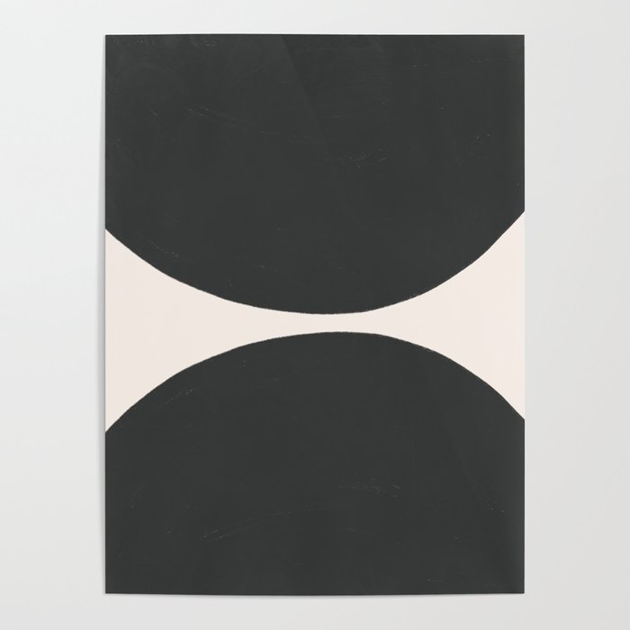 Black and White MidCentury Semi Circles  Poster Gallery Image 1