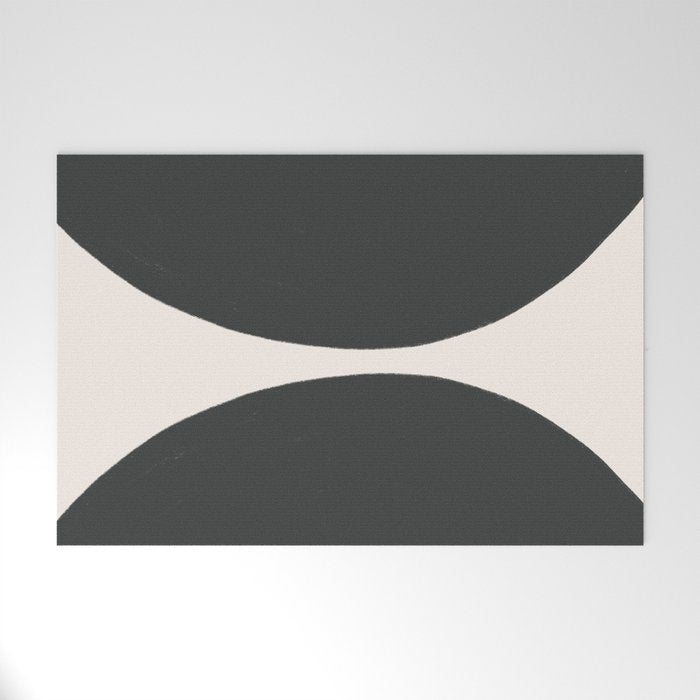 Black and White MidCentury Semi Circles  Welcome Mat Gallery Image 1
