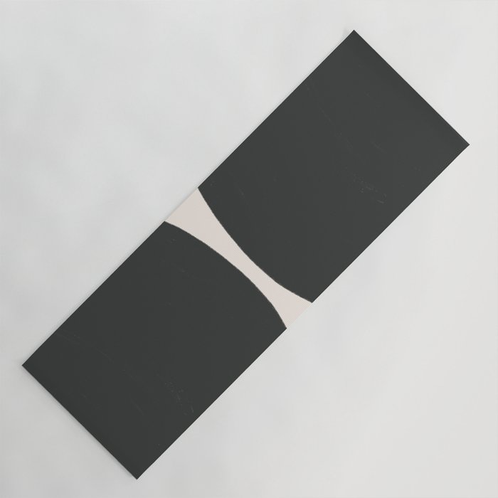 Black and White MidCentury Semi Circles  Yoga Mat Gallery Image 1