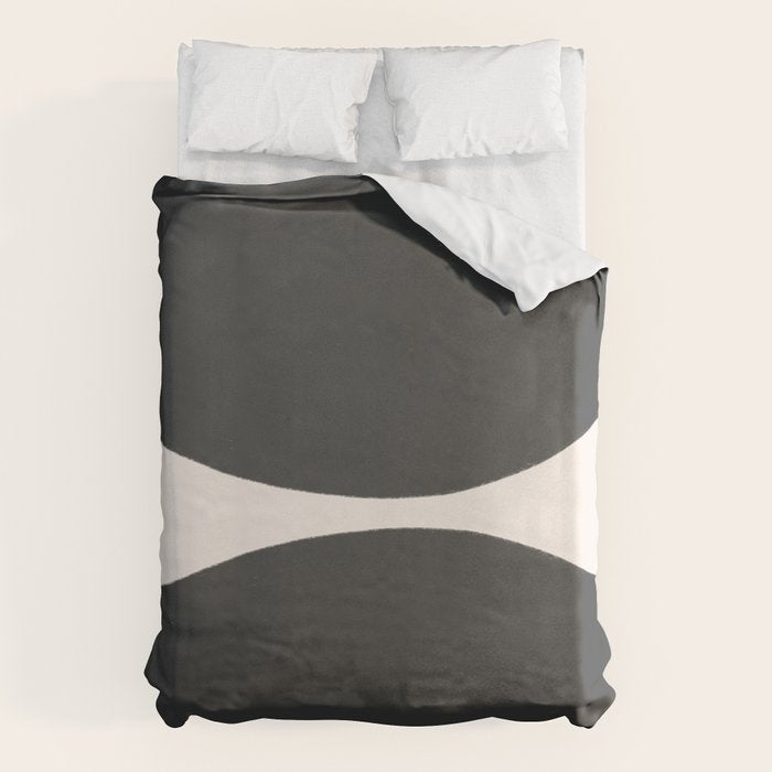 Black and White MidCentury Semi Circles  Duvet Cover Gallery Image 1