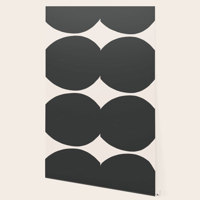 Black and White MidCentury Semi Circles  Wallpaper Gallery Image 2