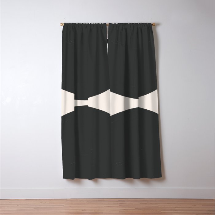 Black and White MidCentury Semi Circles  Window Curtain Gallery Image 3