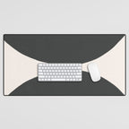 Black and White MidCentury Semi Circles  Desk Mat Gallery Image 1
