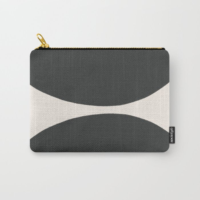 Black and White MidCentury Semi Circles  Carry All Pouch Gallery Image 1