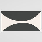 Black and White MidCentury Semi Circles  Desk Mat Gallery Image 3