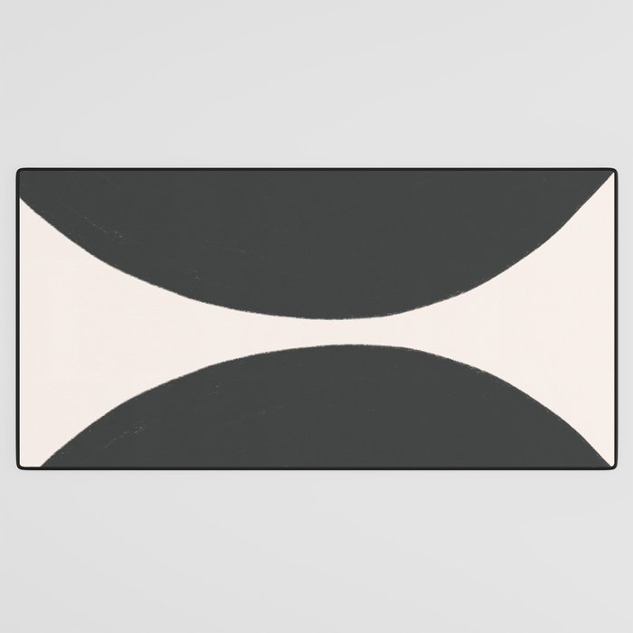 Black and White MidCentury Semi Circles  Desk Mat Gallery Image 3
