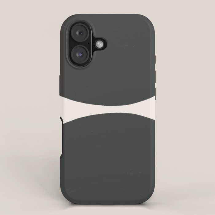Black and White MidCentury Semi Circles  iPhone Case Gallery Image 1