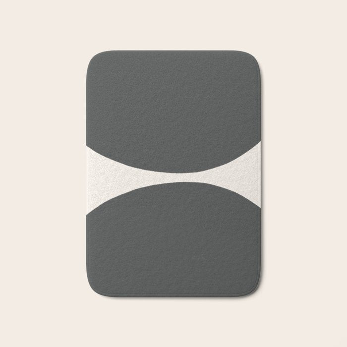 Black and White MidCentury Semi Circles  Bath Mat Gallery Image 1