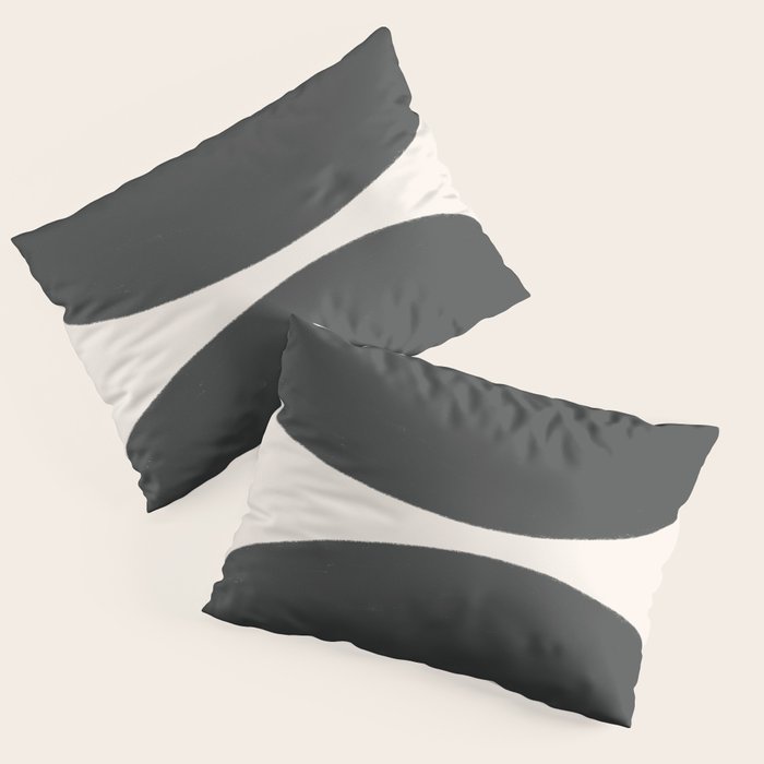 Black and White MidCentury Semi Circles  Pillow Sham Gallery Image 3