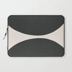 Black and White MidCentury Semi Circles  Laptop Sleeve Gallery Image 1