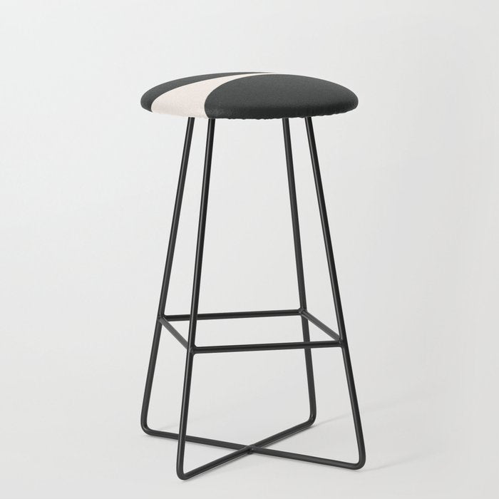 Black and White MidCentury Semi Circles  Stool Gallery Image 1