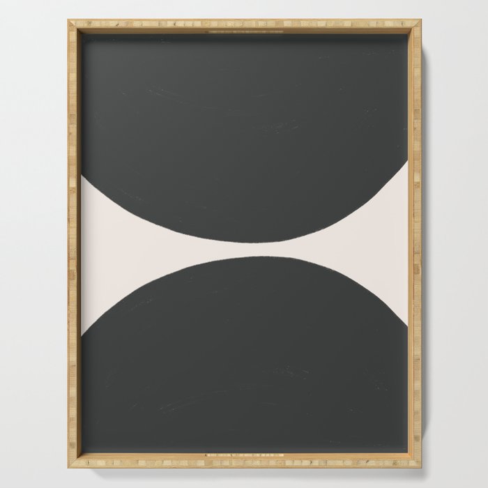 Black and White MidCentury Semi Circles  Serving Tray Gallery Image 1
