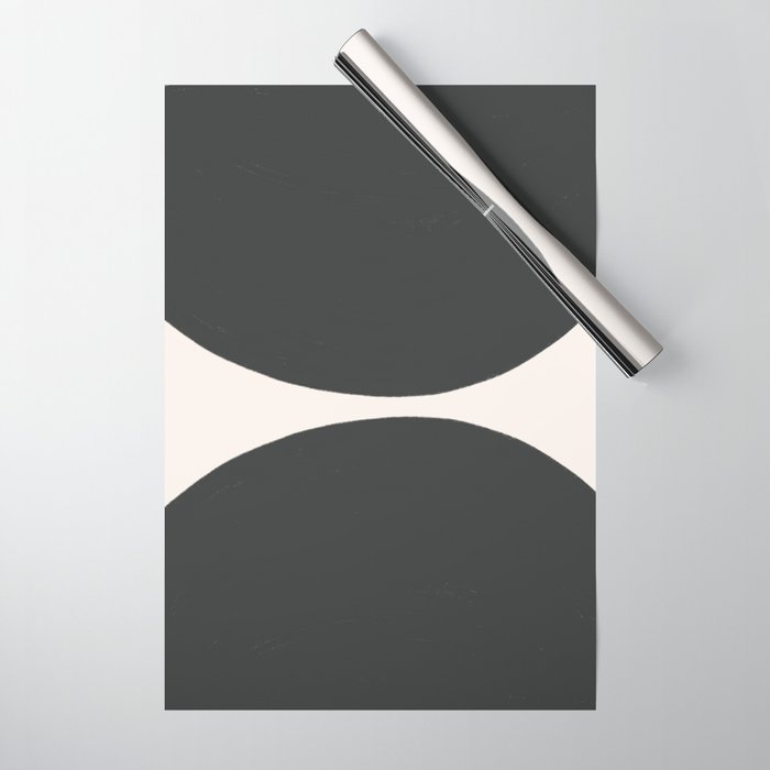 Black and White MidCentury Semi Circles  Wrapping Paper Gallery Image 1