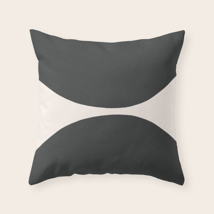 Black and White MidCentury Semi Circles  Throw Pillow Gallery Image 6