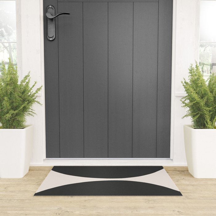 Black and White MidCentury Semi Circles  Welcome Mat Gallery Image 3