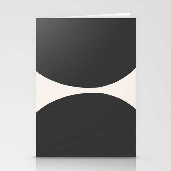 Black and White MidCentury Semi Circles  Stationery Card Gallery Image 1