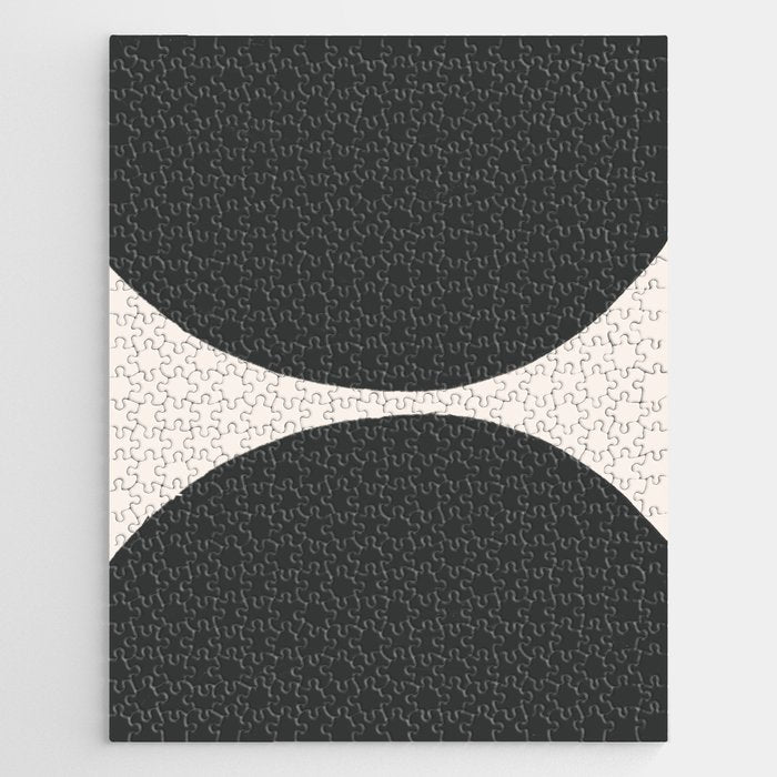 Black and White MidCentury Semi Circles  Jigsaw Puzzle Gallery Image 1