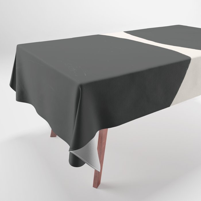 Black and White MidCentury Semi Circles  Tablecloth Gallery Image 1