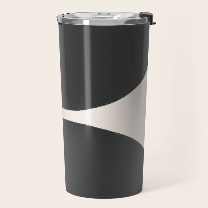 Black and White MidCentury Semi Circles  Travel Mug Gallery Image 2