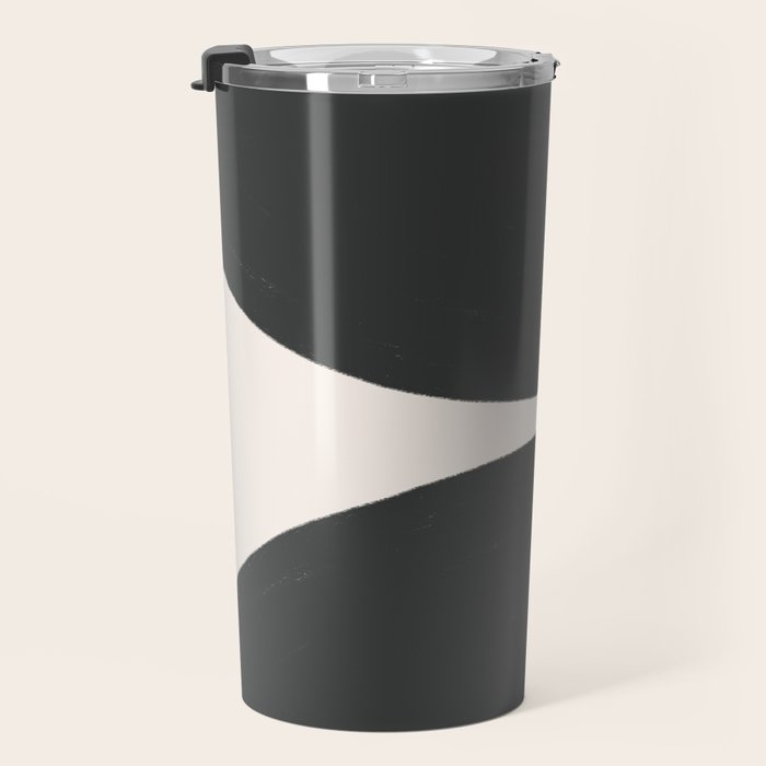 Black and White MidCentury Semi Circles  Travel Mug Gallery Image 3
