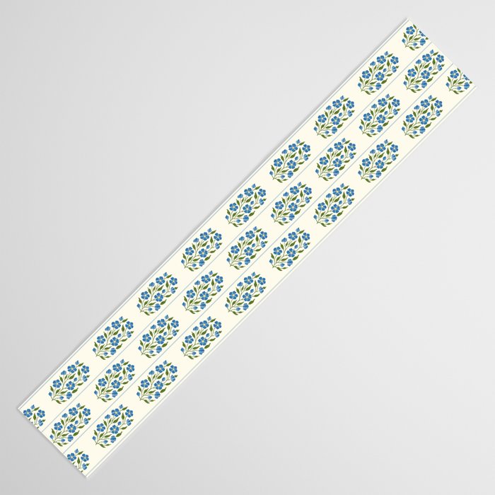 Cottagecore Inspired Blue Wildflower Pattern Table Runner Gallery Image 3