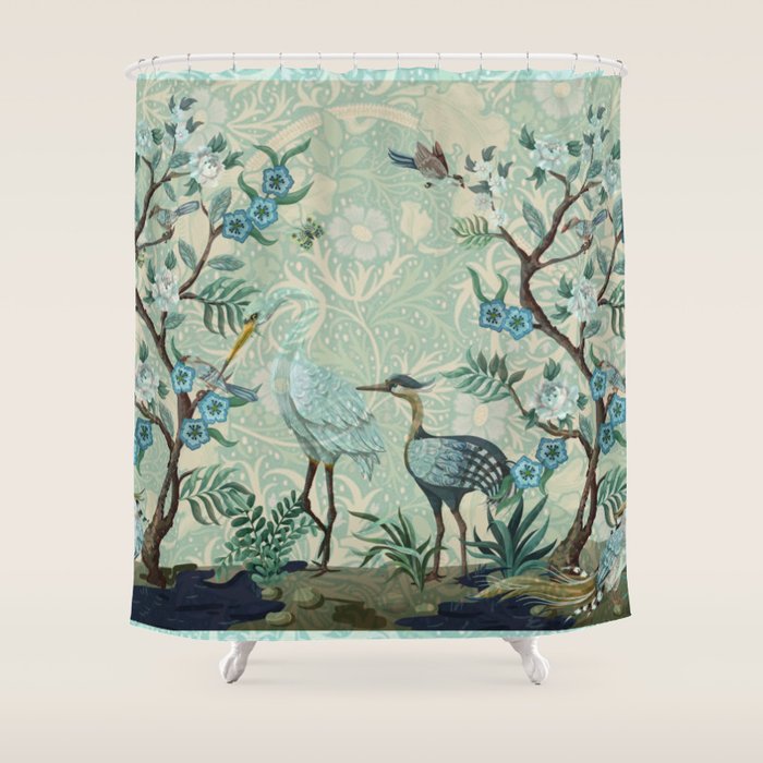 The Chinoiserie Panel Shower Curtain Gallery Image 1
